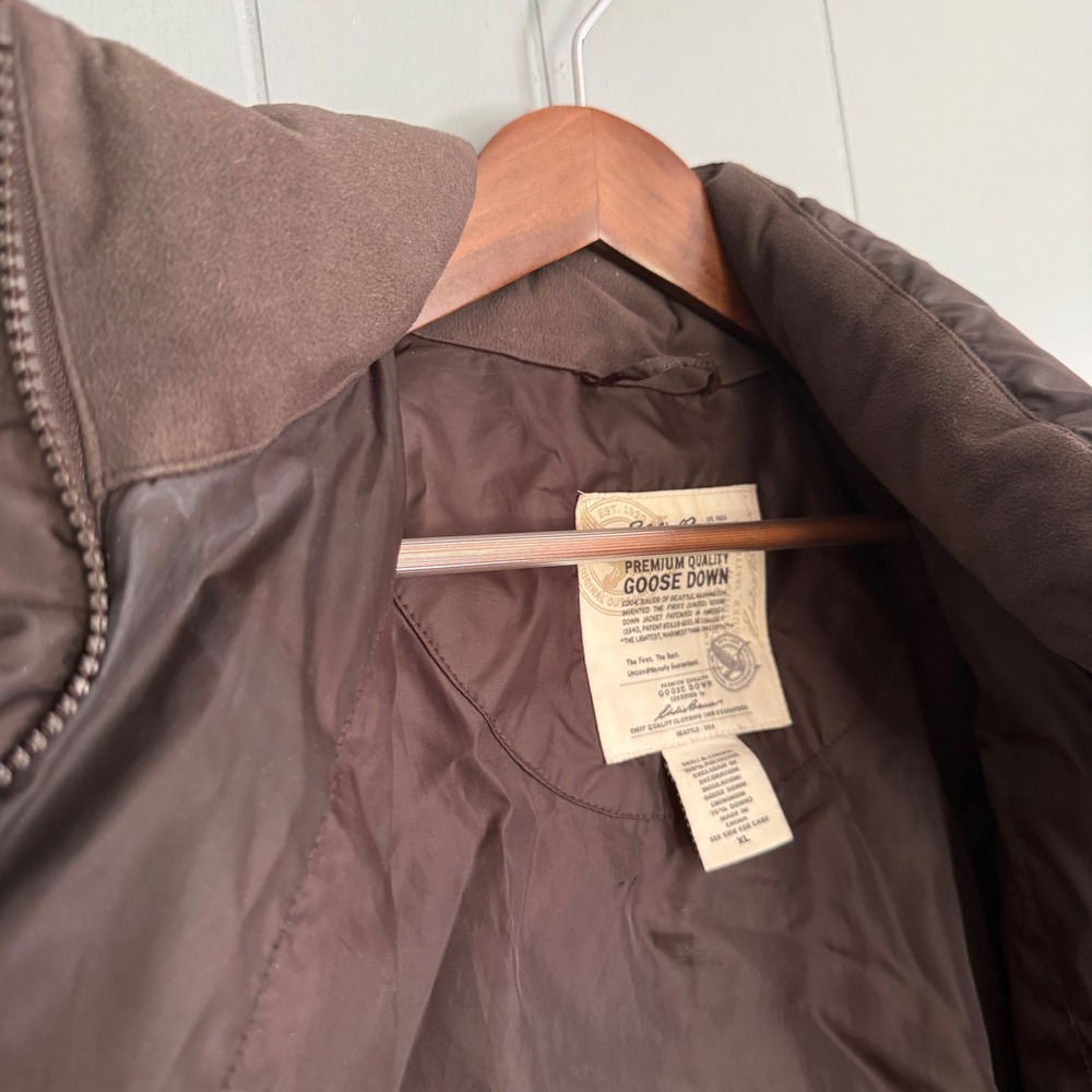 Eddie Bauer Womens Brown Goose Down Quilted Puffer Jacket Belted Sz XL Gorpcore - Picture 9 of 12